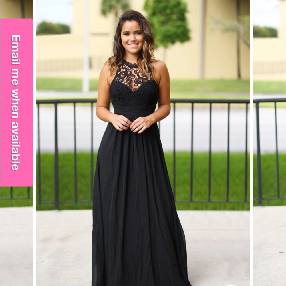 Chic Black Lace Maxi Dress